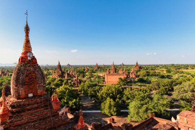 Myanmar 'daki Bagan tapınakları ve pagodaları, eski Burma, Asya' daki bir dünya mirası bölgesi.