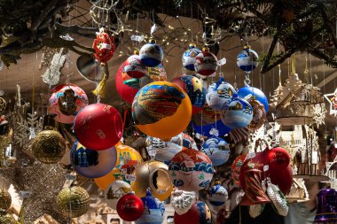 Münih 'te güzel bir Noel pazarı - Bavyera - Almanya, Avrupa