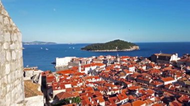 Dubrovnik, Hırvatistan. Adriyatik Denizi 'nin Dalmaçya Sahili' ndeki ortaçağ Ragusa kentinin manzarası.