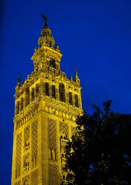 Slavná Zvonice Giralda Katolické Katedrále Marie Katedrála Marie Sede Seville — Stock fotografie