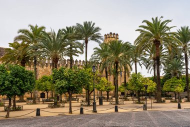 Cordoba, İspanya - 31 Ekim 2019: Alcazar de los Reyes Cristianos, Endülüs 'ün Hristiyan hükümdarları Alcazar