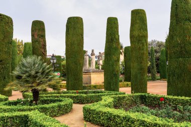 Cordoba, İspanya - 31 Ekim 2019: Alcazar of the Christian Monarchs, Alcazar de los Reyes Cristianos, Cordoba, Endülüs, İspanya