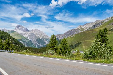 Kanton grisonlarındaki albula geçidi görüntüsü - İsviçre, Avrupa