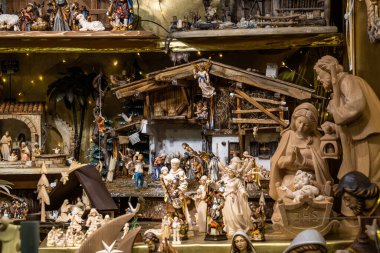 Münih 'te güzel bir Noel pazarı - Bavyera - Almanya, Avrupa