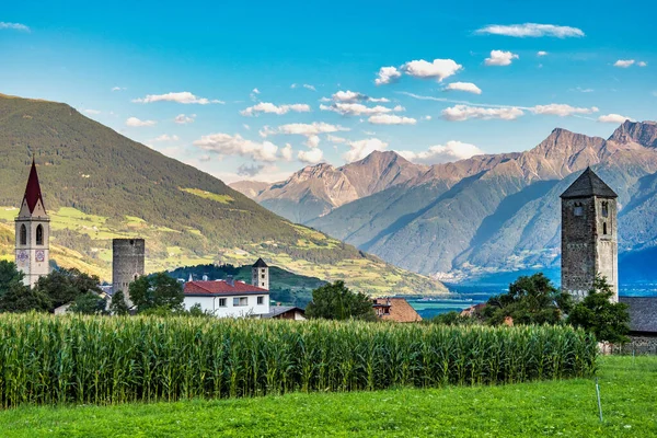 Val Venosta Vinschgau Alto Adige Olaszország Kilátás Mals Dél Tirolban — Stock Fotó