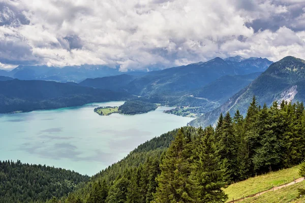 Paisaje Vista Desde Famoso Jochberg Baviera Alemania —  Fotos de Stock