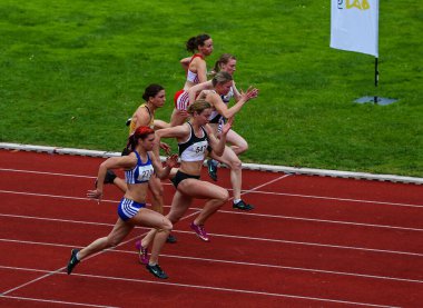 Regensburg, Almanya - 20 Temmuz 2019: Bavyera Atletizm Şampiyonası 400 metre yarışı