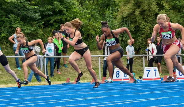 Regensburg Duitsland Juli 2019 Bavarian Atletiek Kampioenschap 400 Meter Race — Stockfoto