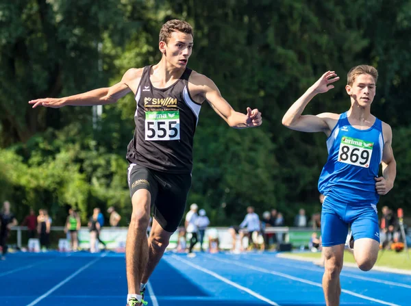 Ratisbona Alemania Julio 2019 Campeonato Bávaro Atletismo 400 Metros Carrera — Foto de Stock