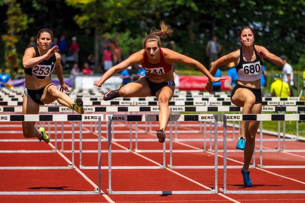 Regensburg Németország 2019 Július Bajor Atlétikai Bajnoki Akadályverseny — Stock Fotó