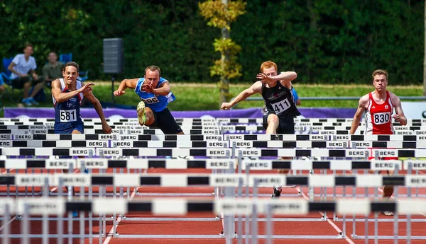 Regensburg Juli 2019 Bayerische Leichtathletik Meisterschaft Hürdenlauf — Stockfoto