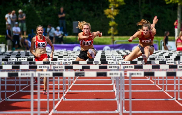 Regensburg Alemanha Julho 2019 Evento Corrida Obstáculos Campeonato Atletismo Baviera — Fotografia de Stock