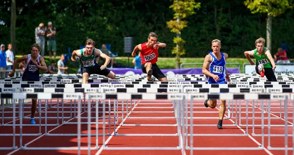 Regensburg Duitsland Juli 2019 Bavarian Atletiek Kampioenschap Hordelopen Evenement — Stockfoto