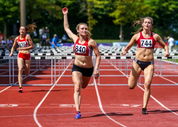 Regensburg Alemanha Julho 2019 Evento Corrida Obstáculos Campeonato Atletismo Baviera — Fotografia de Stock