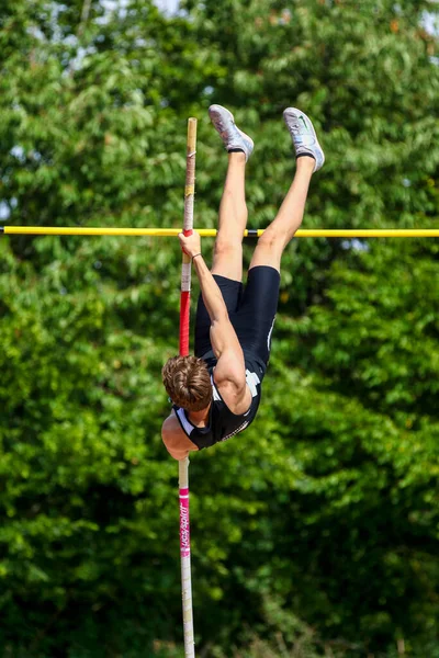 Regensburg Alemanha Julho 2019 Evento Salto Vara Campeonato Atletismo Baviera — Fotografia de Stock