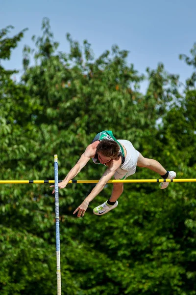 Regensburg Germany July 2019 Bavarian Athletics Championship Pole Vault Event — Stock Photo, Image