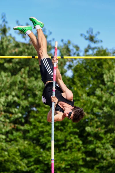 Regensburg Germany July 2019 Bavarian Athletics Championship Pole Vault Event — Stock Photo, Image