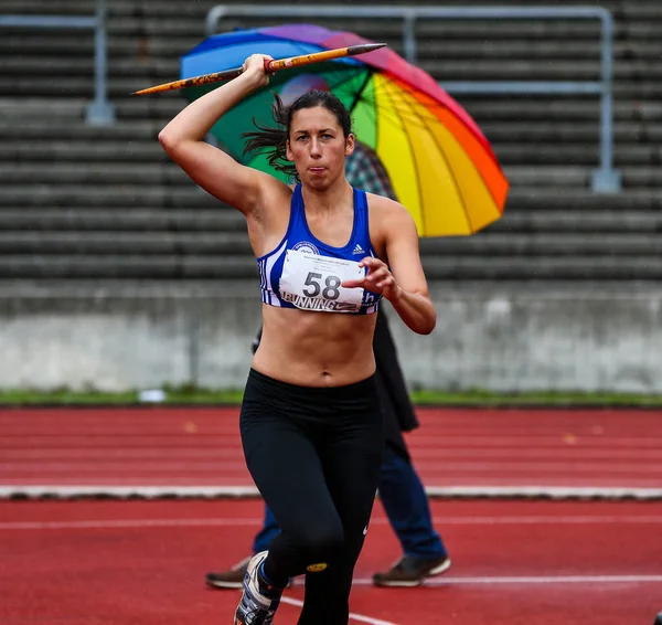 Regensburg Germany July 2019 Bavarian Athletics Championship Javelin Throw Event — Stock Photo, Image