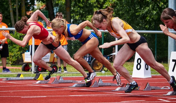 Ratisbona Alemania Julio 2019 Campeonato Bávaro Atletismo 400 Metros Carrera —  Fotos de Stock