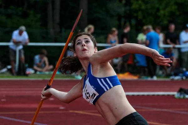 Regensburg Duitsland Juli 2019 Bavarian Atletiek Kampioenschap Speerwerpen Evenement — Stockfoto