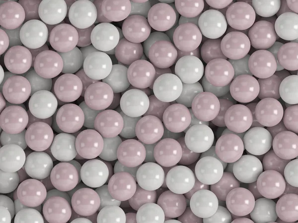 摘要3D 几何组成 背景与白色粉红色球 — 图库照片