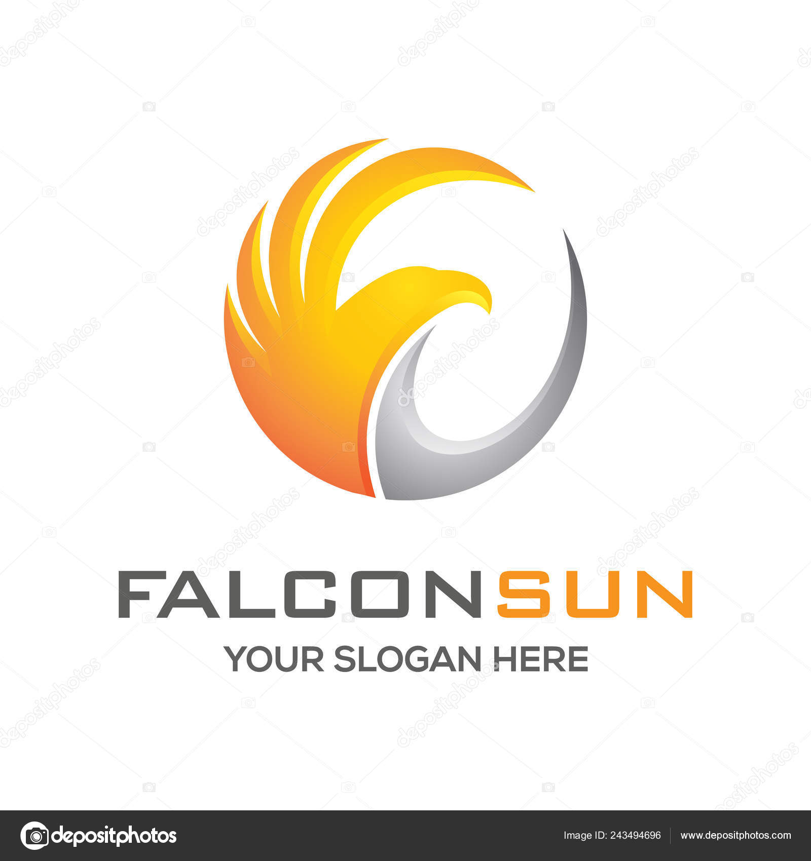 Falcon Sonne Logo Design Inspiration Vektorgrafik Lizenzfreie Grafiken C Bayuj69 Gmail Com 243494696 Depositphotos