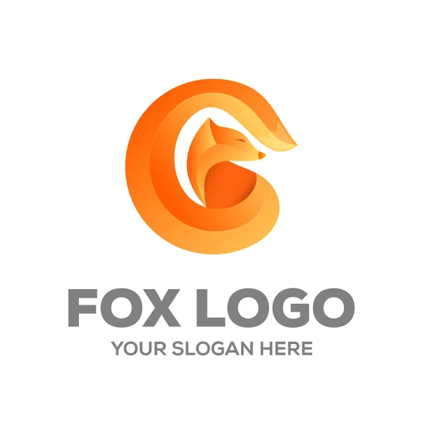 Fox Logo Design Ispirazione — Vettoriale Stock