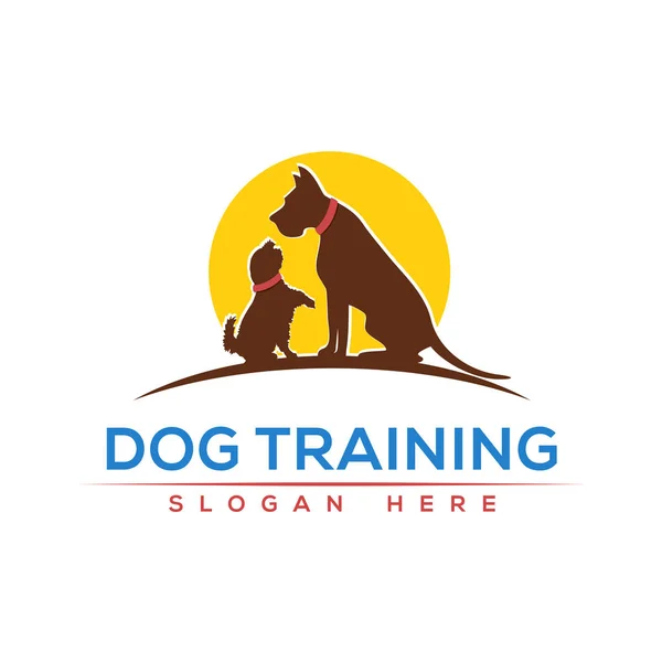 Köpek Eğitim Logo Tasarım Şablonu — Stok Vektör