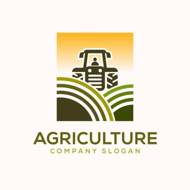 tarımsal vektör logo tasarım şablonu