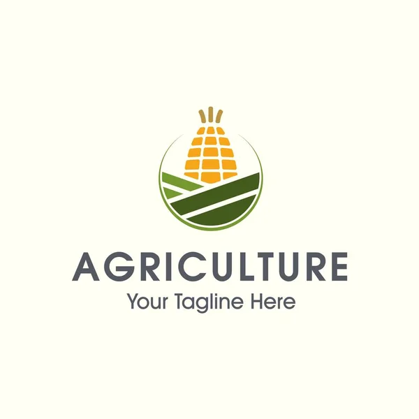Maïs Landbouw Vector Ontwerpsjabloon Logo — Stockvector
