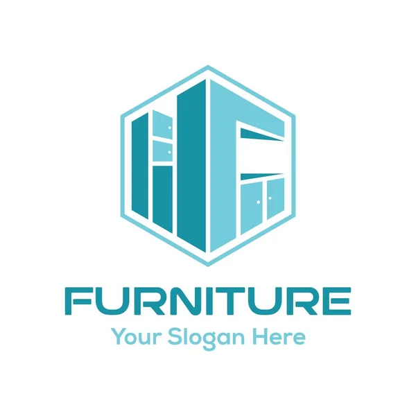 Muebles Logo Diseño Inspiración — Vector de stock