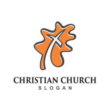 Hıristiyan kilise logo tasarım şablonu