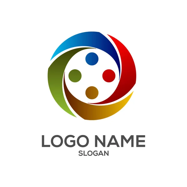 Circle Öğesinin Logo Tasarım Şablonu — Stok Vektör