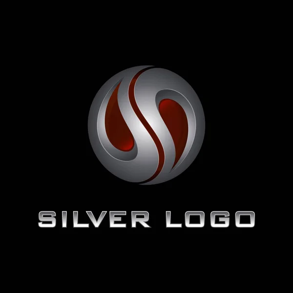 Diseño Inicial Del Logotipo Plata Letra — Vector de stock