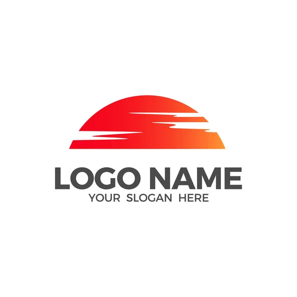 Güneşin Bulutların Logo Vektör Tasarım Şablonu — Stok Vektör