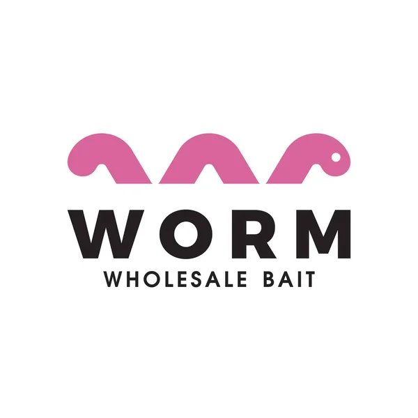 Worm Atacado Isca Logotipo Design Inspiração — Vetor de Stock