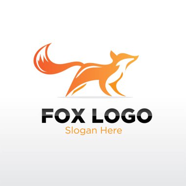 Fox logo tasarımları izole arka plan  
