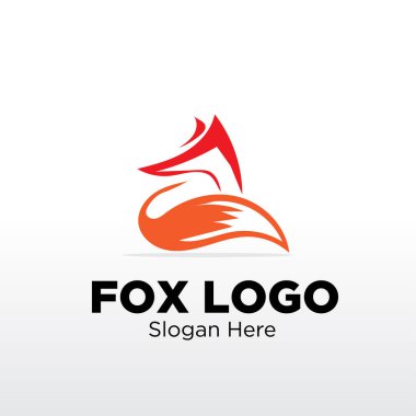 Fox logo tasarımları izole arka plan  