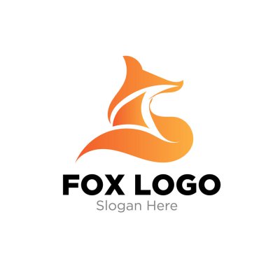 Fox logo tasarımları izole arka plan  