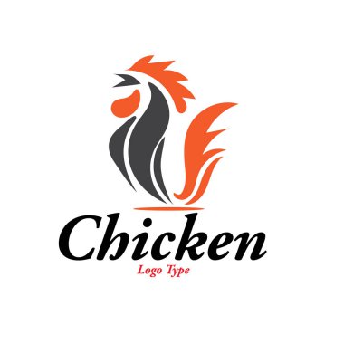 tavuk logo tasarımı izole arka plan  