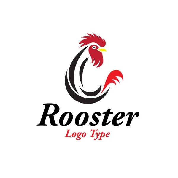 Huhn Logo Design Isolieren Hintergrund — Stockvektor