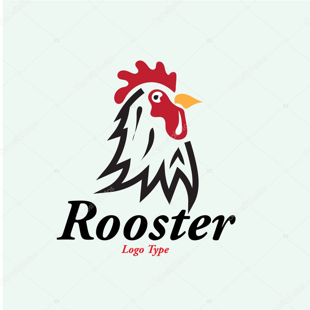 Chicken logo design Isolate Background