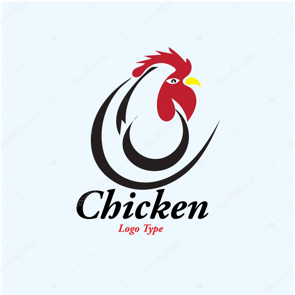Chicken logo design Isolate Background