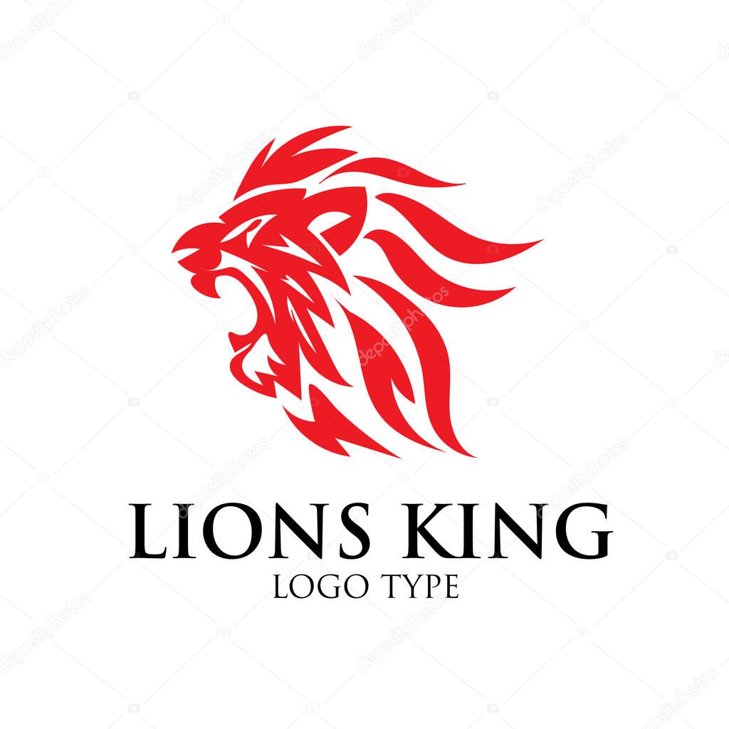 Lion logo design Isolate Background