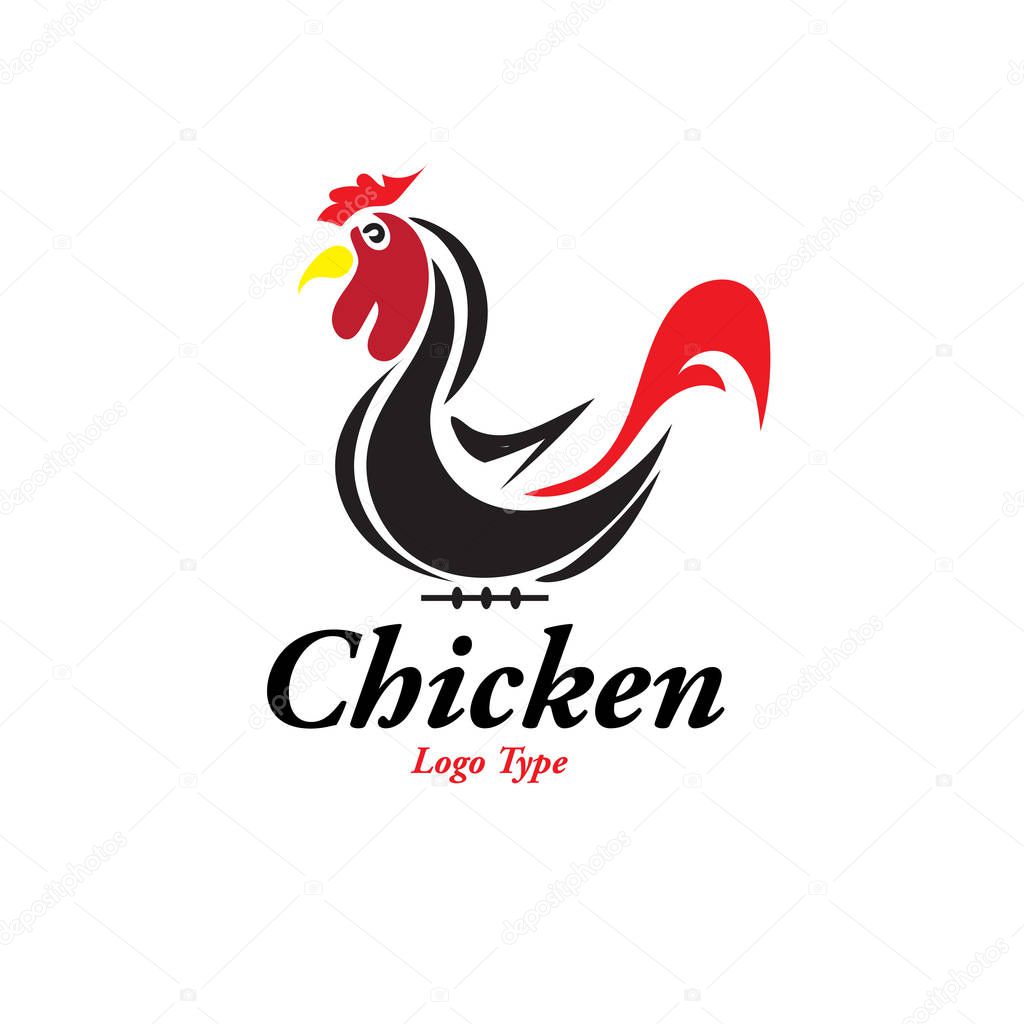 Chicken logo design Isolate Background