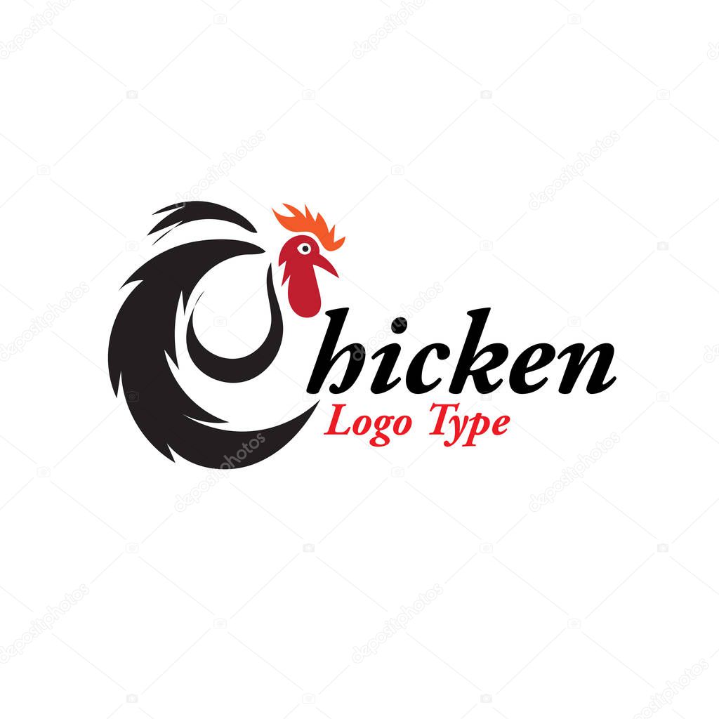 Chicken logo design Isolate Background