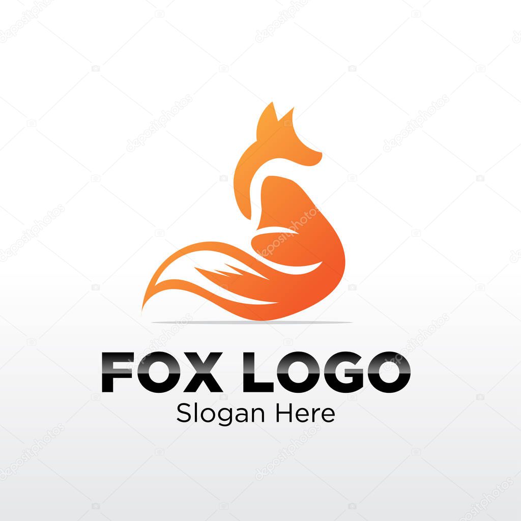 Fox logo designs Isolate Background