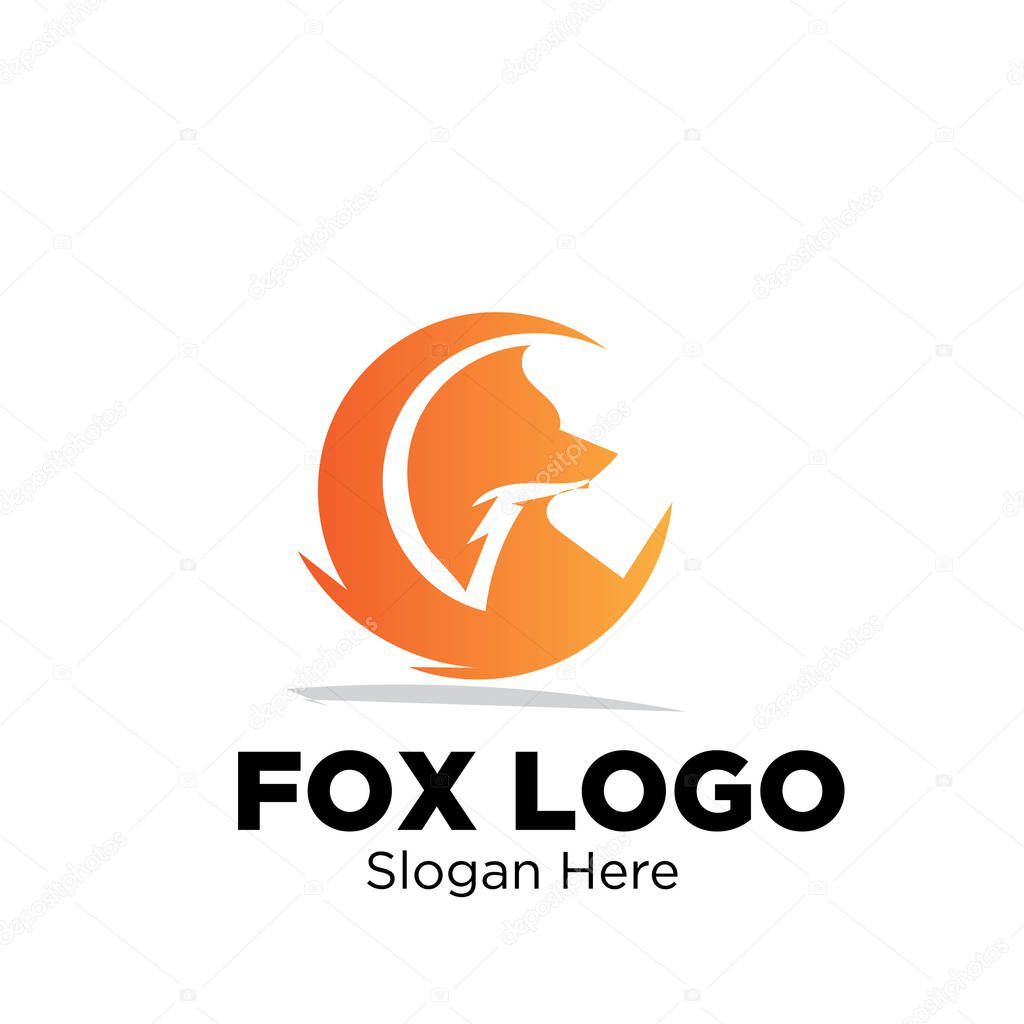 fox logo designIsolate Background  