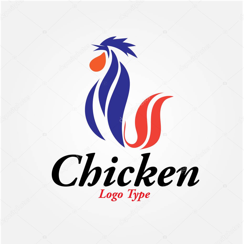 Chicken logo design Isolate Background