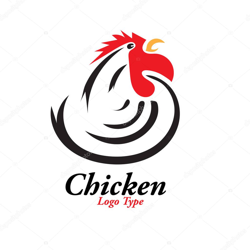 Chicken logo design Isolate Background